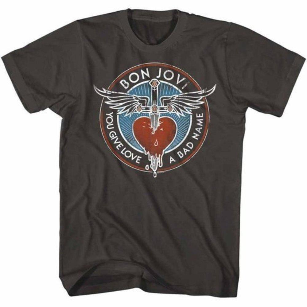 Bon Jovi Bad Name Smoke Rock Band Graphic Unisex T-Shirt